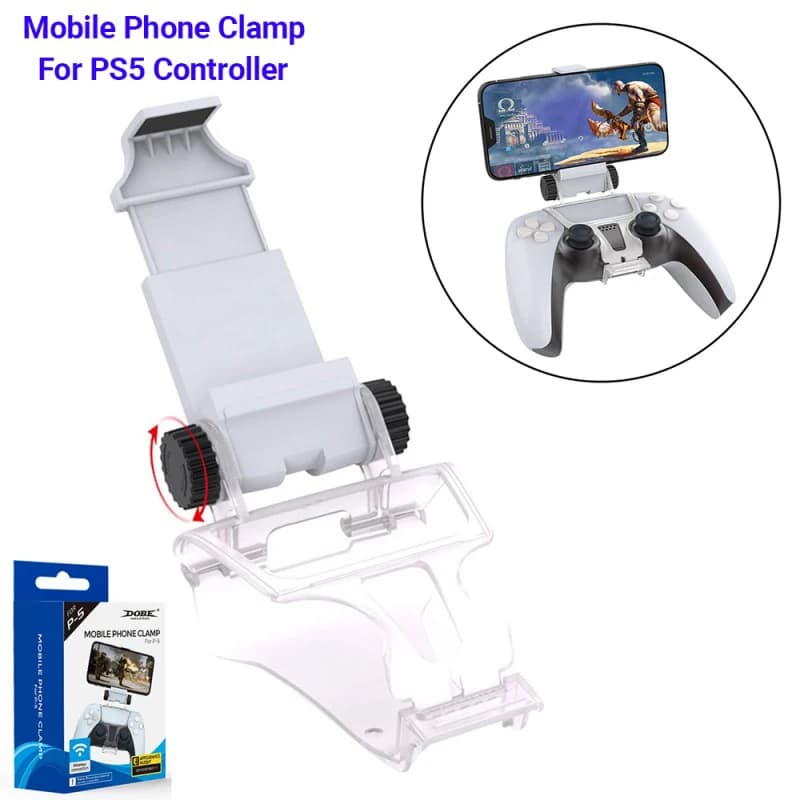 Supporto a Clip per Telefono Cellulare per Controller PS5 Dual Sense, Accessorio per Smartphone con Regolazione dell'Angolo