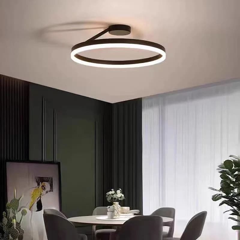Modern LED Ceiling Lamp, Minimalist Trendy Ring Design for Bedroom, Study, Dining Room, Balcony Decor