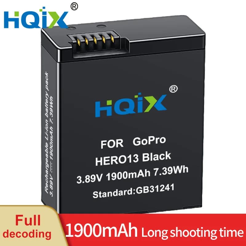 Caricabatterie Triplo HQIX per Fotocamera d'Azione Gopro Hero13 Black