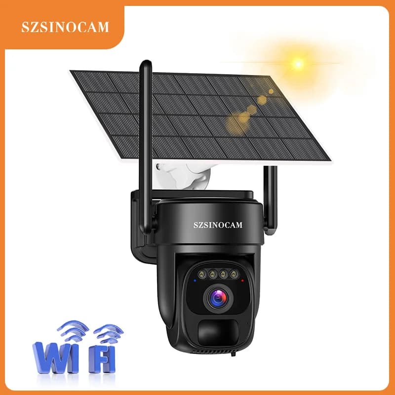 Telecamera WiFi Solare Wireless SZSINOCAM con Obiettivo Singolo e Batteria Integrata per un Tempo di Standby Prolungato