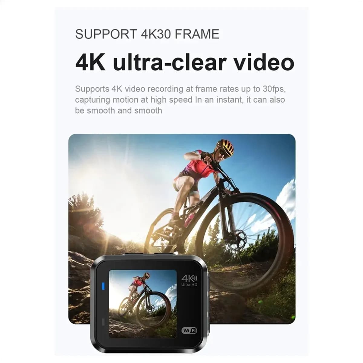 goodidea 4K HD 60FPS Camera Wifi Outdoor Sport 170° Wide Angle Action Waterproof Bike Autocycle Helmet Body Cam with LED Screen