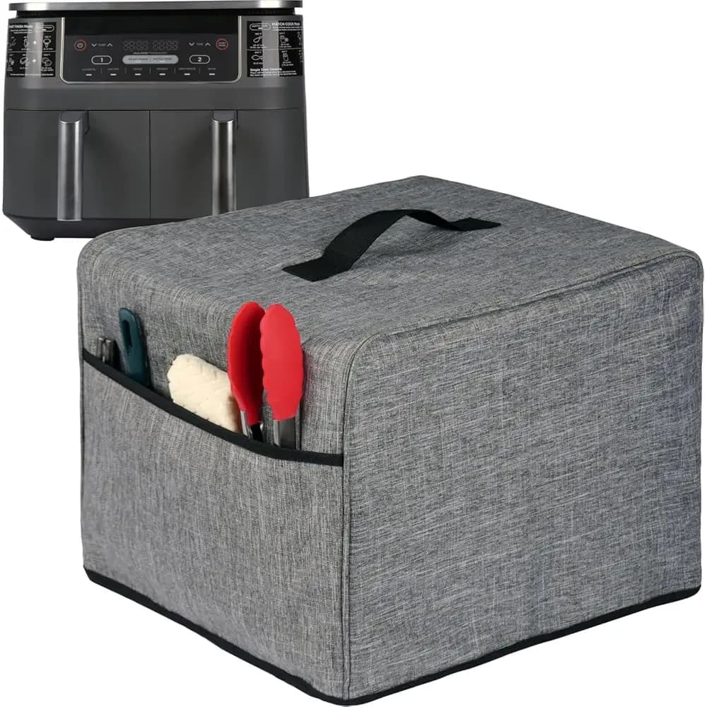 Copertura Resistente al Calore per Friggitrice ad Aria Ninja da 10 Quarti con Doppio Cestello, Copertura Antipolvere per Ninja DZ401/DZ550 Foodi 2 Cestelli Dual Zone