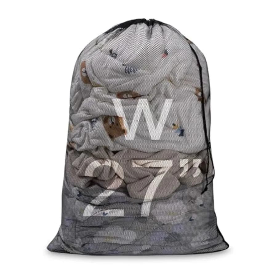 Large Mesh Laundry Bag, 27×36inch Heavy Duty Mesh Laundry Bags Drawstring Lockable, Laundry Hamper Liner, Machine Washable, for