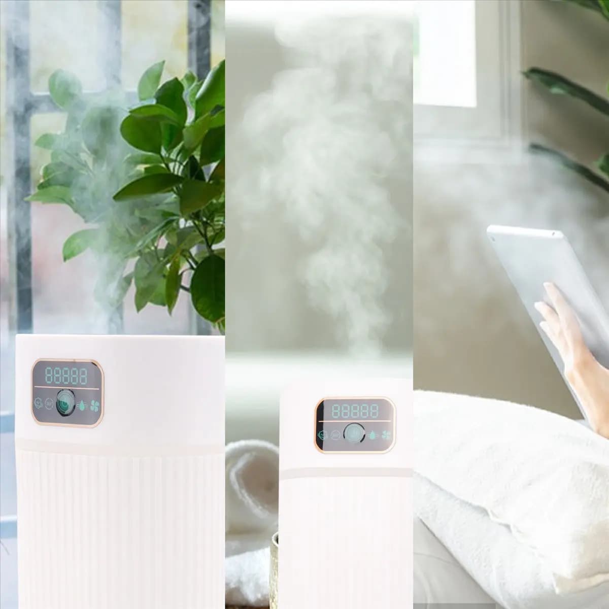 Ample- Umidificatori con luce notturna, Umidificatori per camera da letto e stanze grandi, Umidificatore a nebbia fredda da 1,1 litri per camera da letto, ufficio