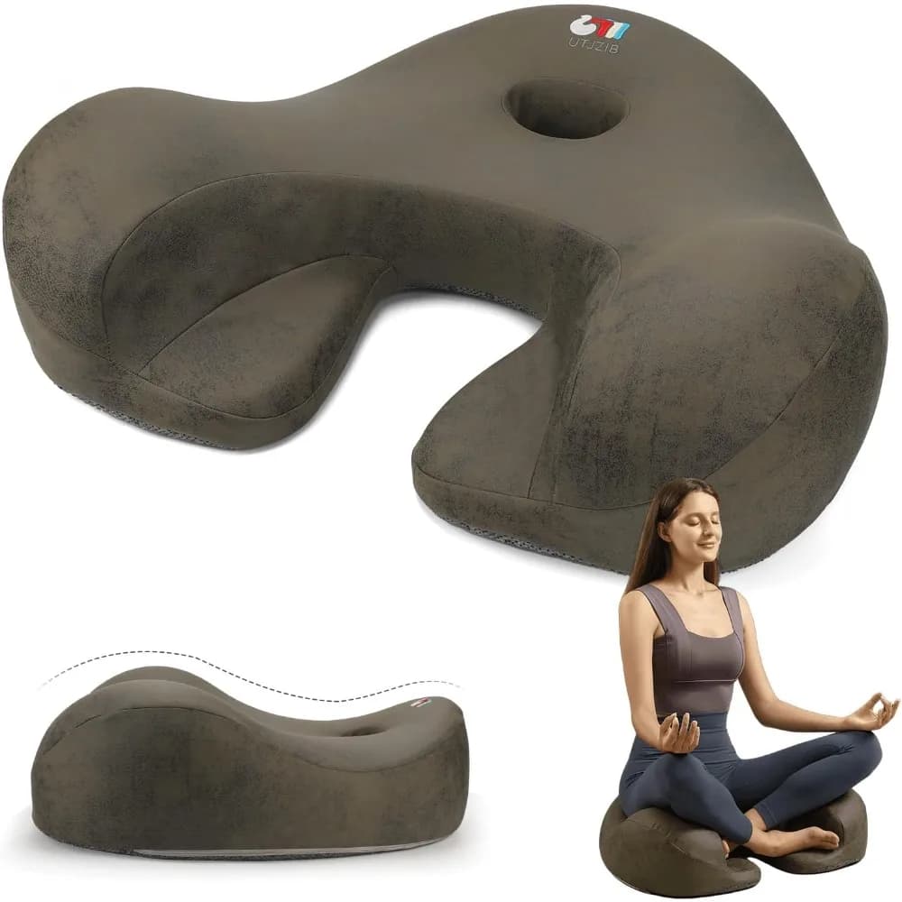 Set ergonomico di cuscini da meditazione in memory foam e cuscini da pavimento per sedute confortevoli, alleviano l'inconforto del coccige e dell'anca D