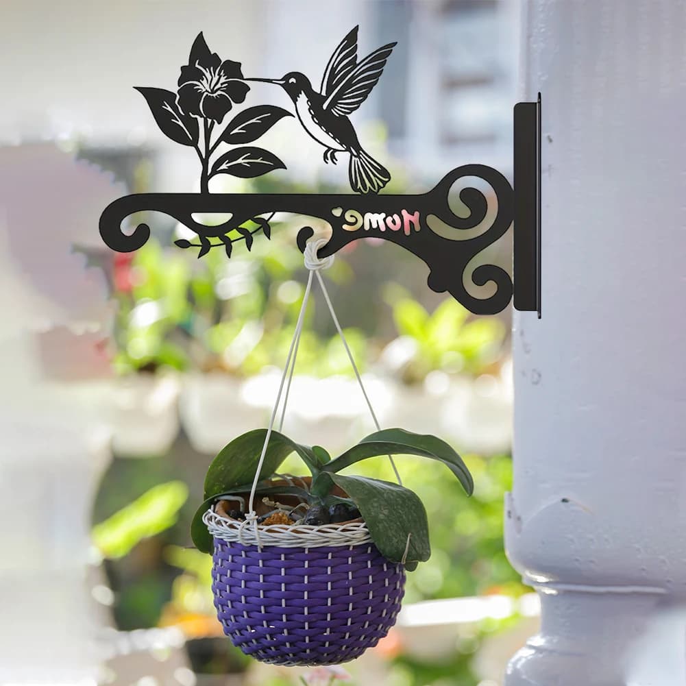 10 Inch Metal Hanging Plant Bracket with Beautiful Bird Pattern Hanging Brackets for Hanging Flower Baskets Wind Chimes Planters