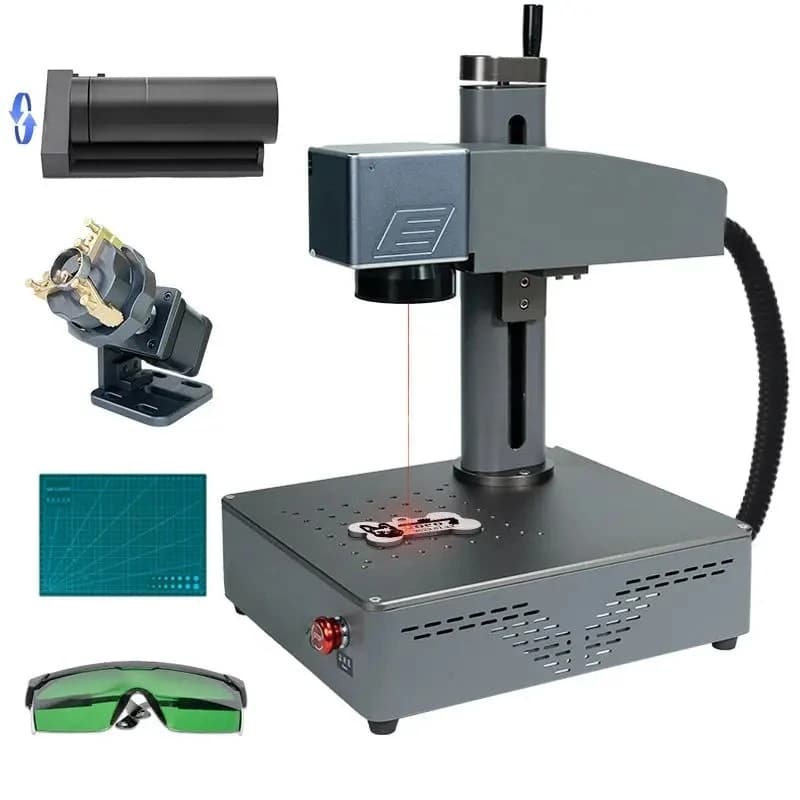 S4 20w Portable Fiber Laser Engraving Machine Desktop Industrial Jewels Gold Stone Plastic Laser Engraving Stainless Steel
