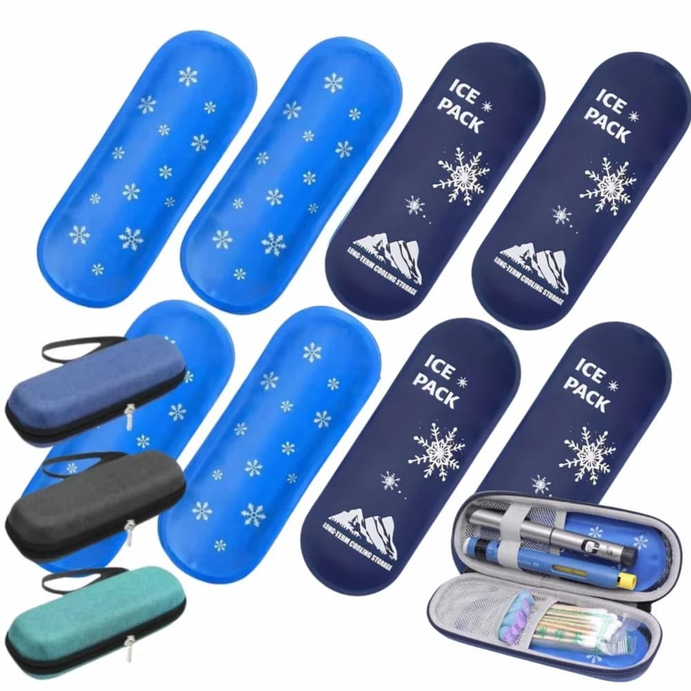 1/6pcs Gel per insulina Sacchetto di ghiaccio Riutilizzabile Sacchetto di raffreddamento Refrigerato Striscia di ghiaccio Isolamento freddo Impacco di ghiaccio per alleviare il dolore Medicina di stoccaggio