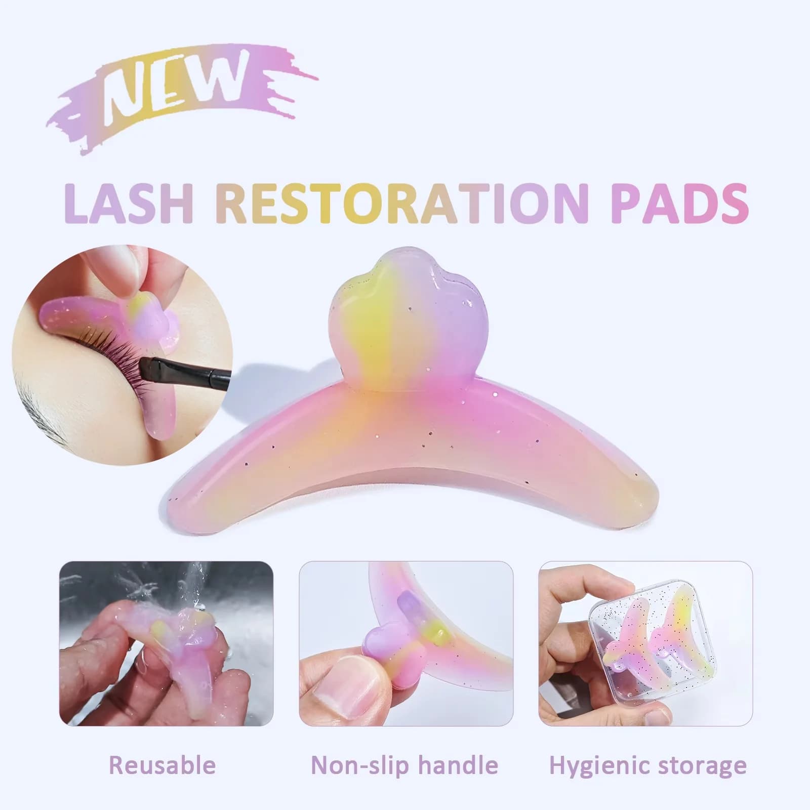 PERMANIA Lash Revise Pad Eyelash Fix Shields Reusable Eyelash Separator Lash Lift Pad Silicone Eyelash Lift Tool