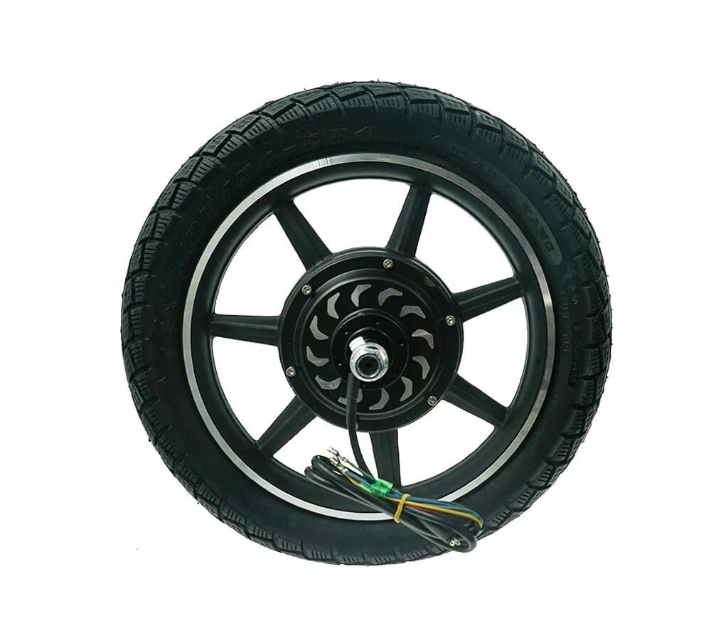 Motore per Bicicletta Elettrica con Mozzo Ruota da 14 Pollici, Motore Brushless con Pneumatico 14X2.125, 24V/36V/48V 350W/500W