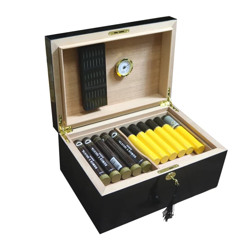 Umidificatore per sigari con igrometro Umidificatore in legno di cedro Scatola per sigari adatta per cabina per sigari 100-120