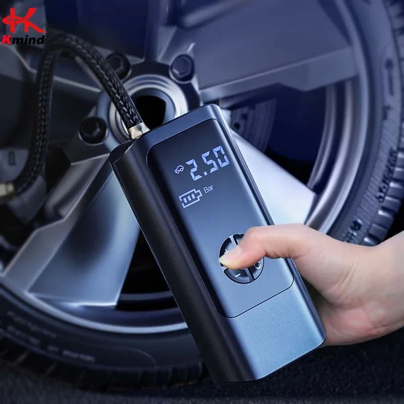 Compressore d'Aria Portatile Wireless per Pneumatici Auto, Elettrico 8000mAh 12V 150PSI Gonfiaggio Rapido per Auto Moto Bici Palloni