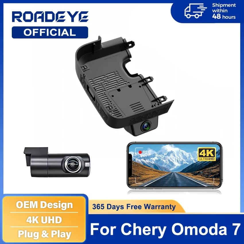 4-K UHD Plug and PlayCar DVR Video Recorder Dashcam OEM For Chery Omoda 7 2026 2027 WIth APP Control Built-In Wi-Fi Support