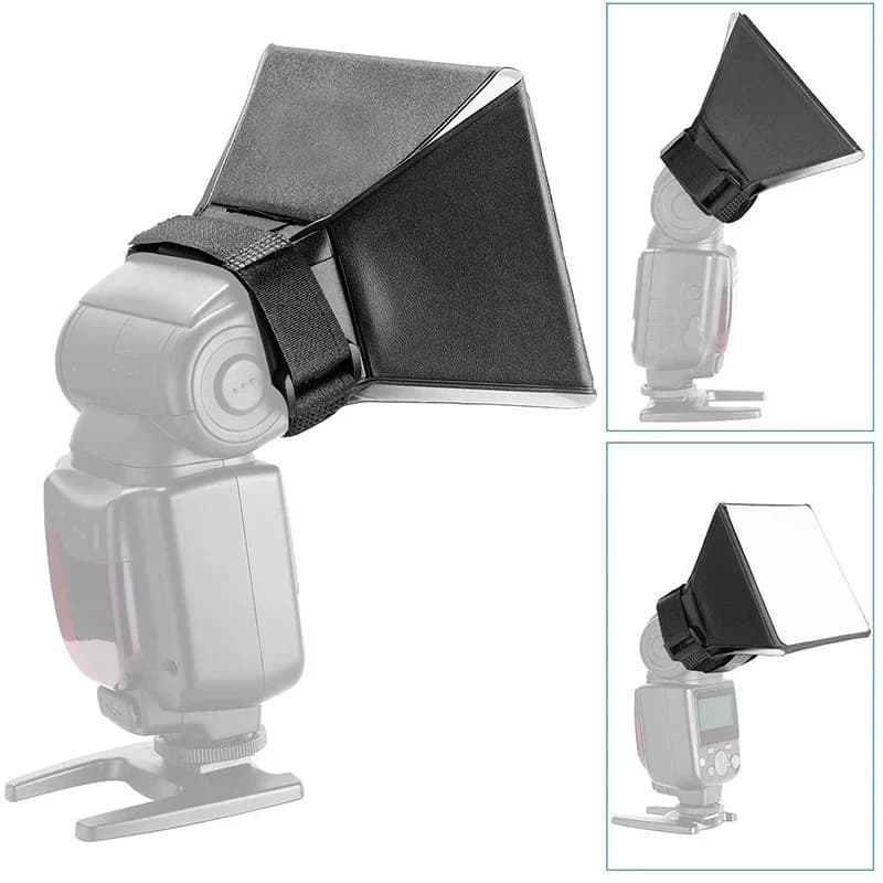 RF17 Universal Softbox Flash Bounce Reflector Diffuser Softbox Accessories Silver White for Canon Nikon Camera Photo Studio