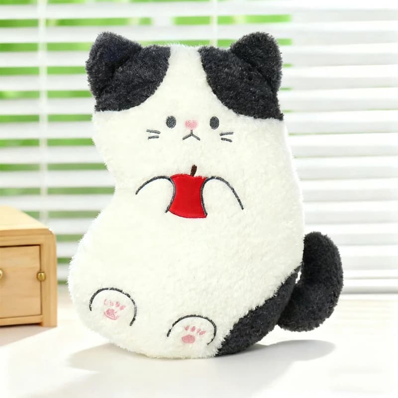 Cuscino Lombare in Peluche a Forma di Gatto Mela per Adulti, Decorazione per Divano, Letto, Sedia da Ufficio