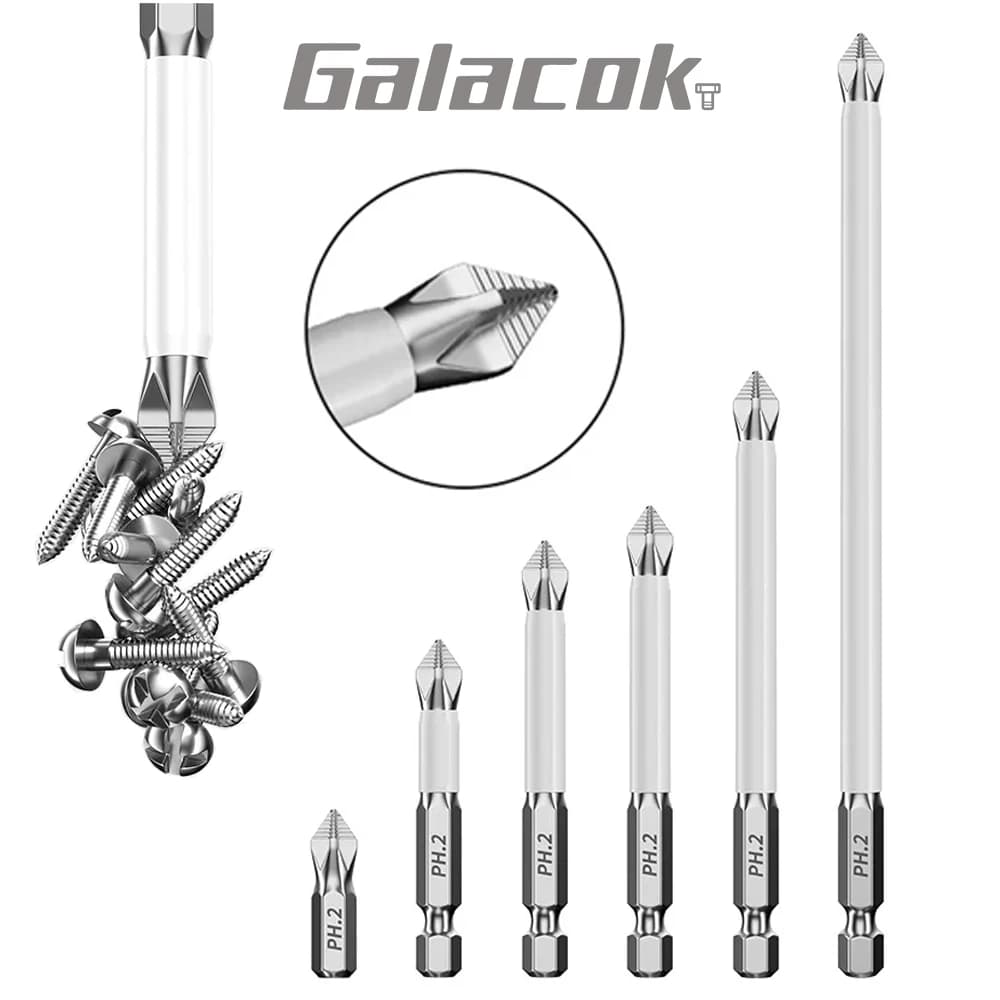 DELIXI ELECTRIC 6pcs Screwdriver Bits Set,S2 Alloy Steel,High Torque&Super Strong Magnetic Phillips Drill Bits,for Daily Repair
