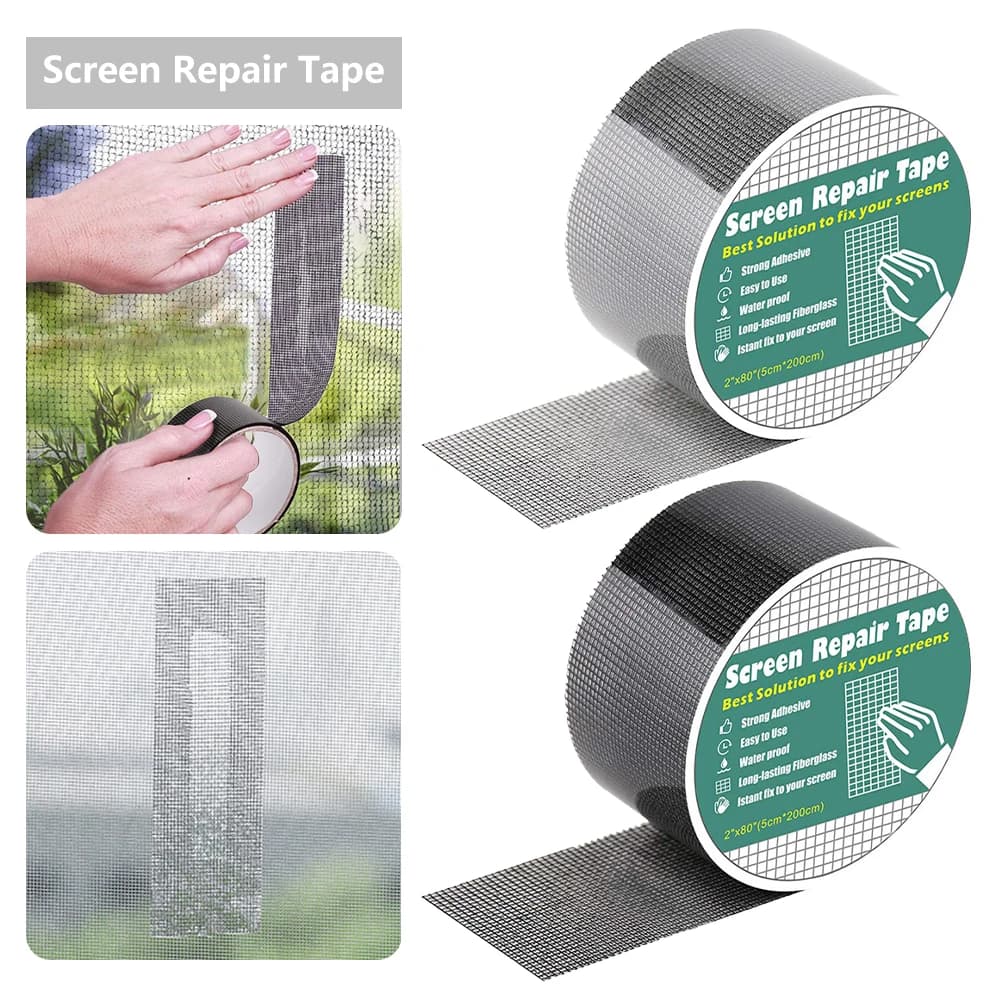 Nastro di riparazione dello schermo della finestra Auto 5 * 200 cm Nastro adesivo a rete Rete per porta Patch fissa Anti insetti Mosquito Maglia rotta Forte riparazione
