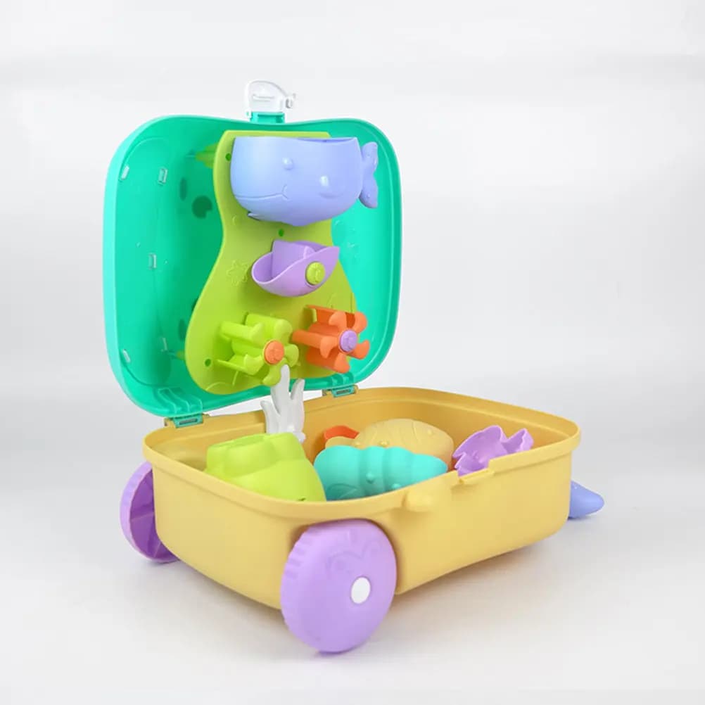 Set Premium di Attrezzi in Plastica per Scavare nella Sabbia per Bambini e Neonati, Giochi da Spiaggia e all'Aperto, Divertimento Estivo in Bagno e Doccia, Creatività e Coordinazione Occhio-Mano