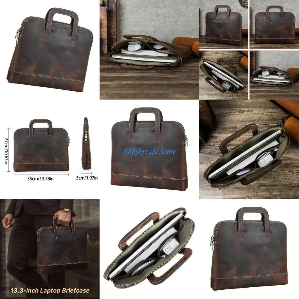 Custodia in pelle per laptop E65E per notebook Macbookpro da 13,3 pollici con tasche multiple sicure