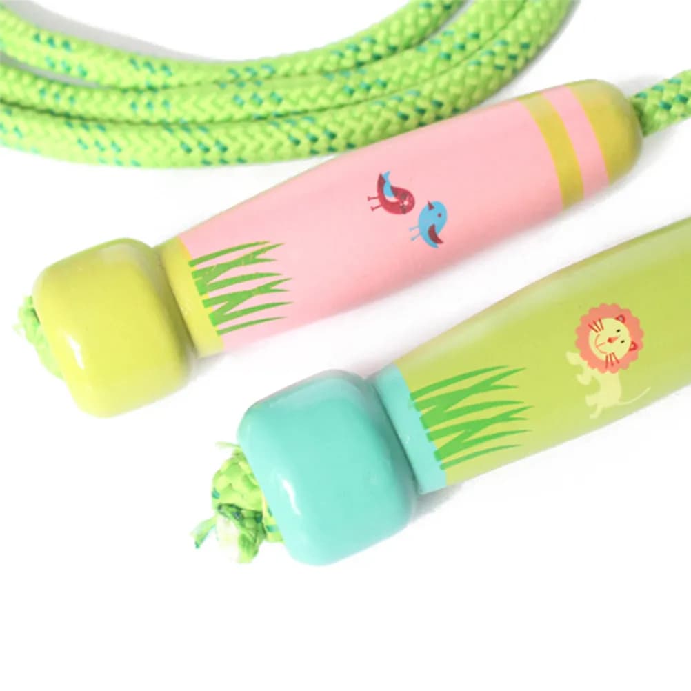 Children Jump Rope Wooden Handle Forest Style Skipping Rope Exercise Training for School Home Kids