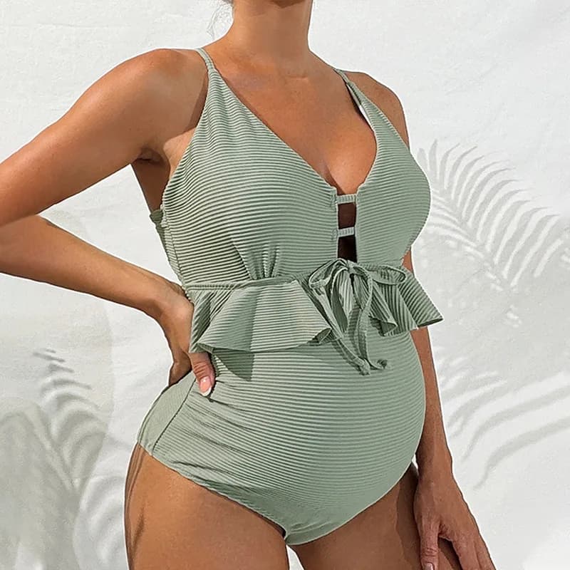 Costume da bagno sexy per donna incinta Bikini con stampa femminile Costume da bagno intero da spiaggia multicolore Costume da bagno premaman