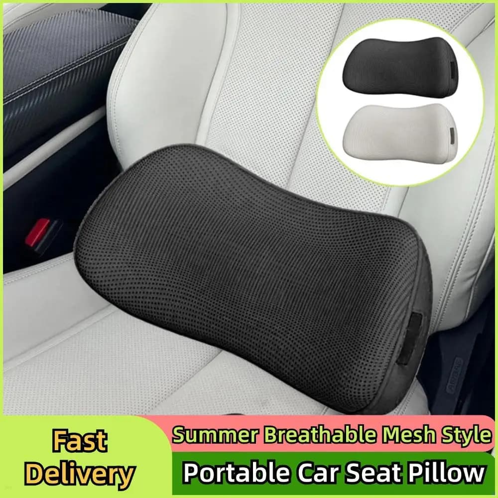 Cuscino per sedile portatile comfort Supporto lombare per seggiolino auto Cuscino lombare estivo in memory foam in rete traspirante per la guida a lunga distanza