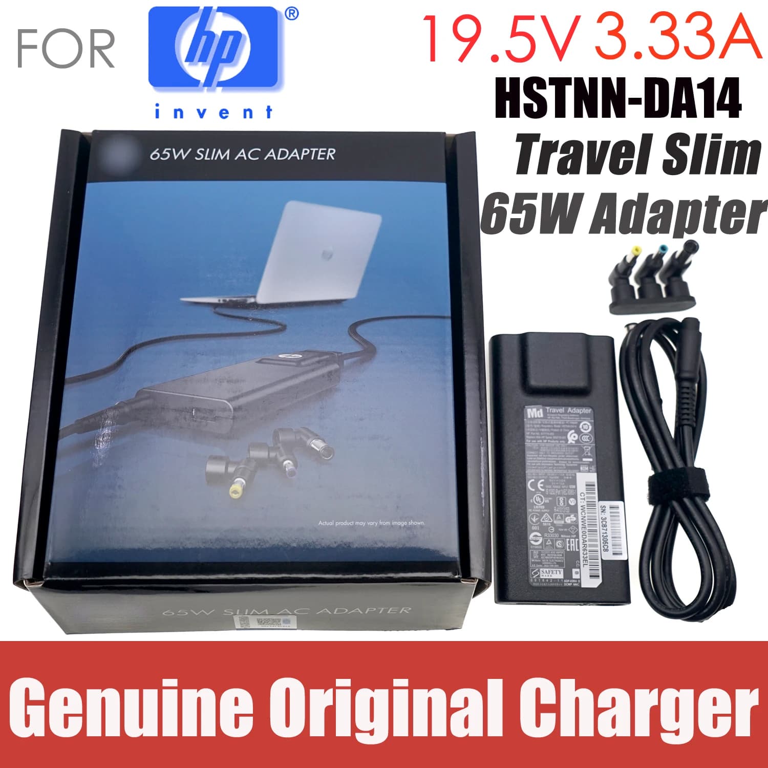 Adattatore CA da viaggio sottile originale HSTNN-DA14 19,5 V 3,33 A 5 V 1 A per HP 67776-003 693716-001 710412-001 753559-001 TouchSmart 14