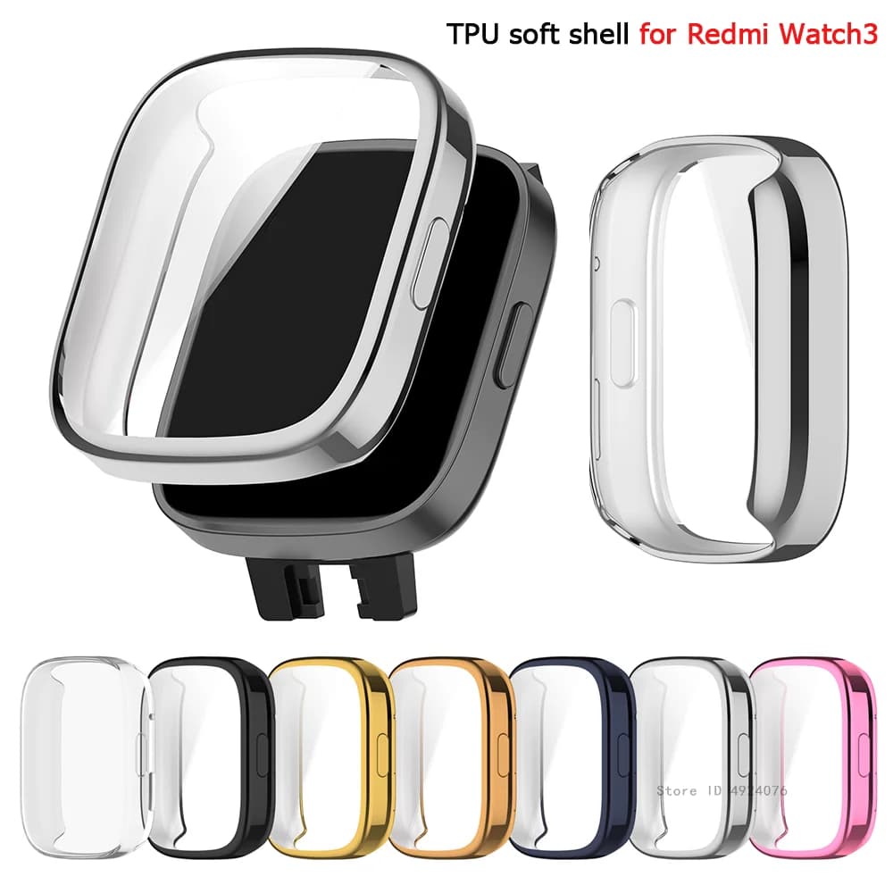 Custodia in Silicone morbido TPU per Redmi Watch 3 custodia protettiva per schermo Smart Watchband per Xiaomi Redmi Watch3 Cover Case