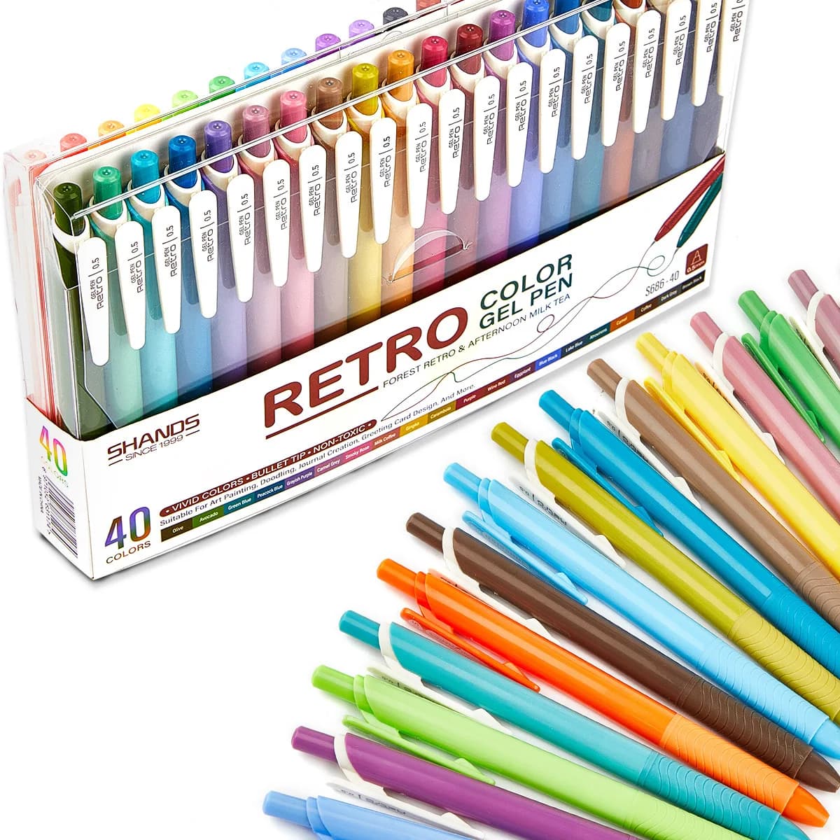 40/10 colori Fare clic sulla penna gel Kawaii Scrittura liscia ad asciugatura rapida per schizzi Disegno Materiale scolastico d'arte Cancelleria Accessori per ufficio