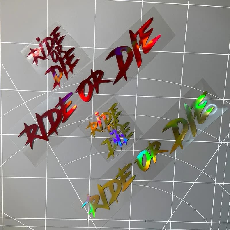 RIDE OR DIE Laser Motorcycle Waterproof Motorcycle Stickers Motorcycle Helmet Fuel Tank Carenatura Road Bike Universal Vinyl Decalcomanie