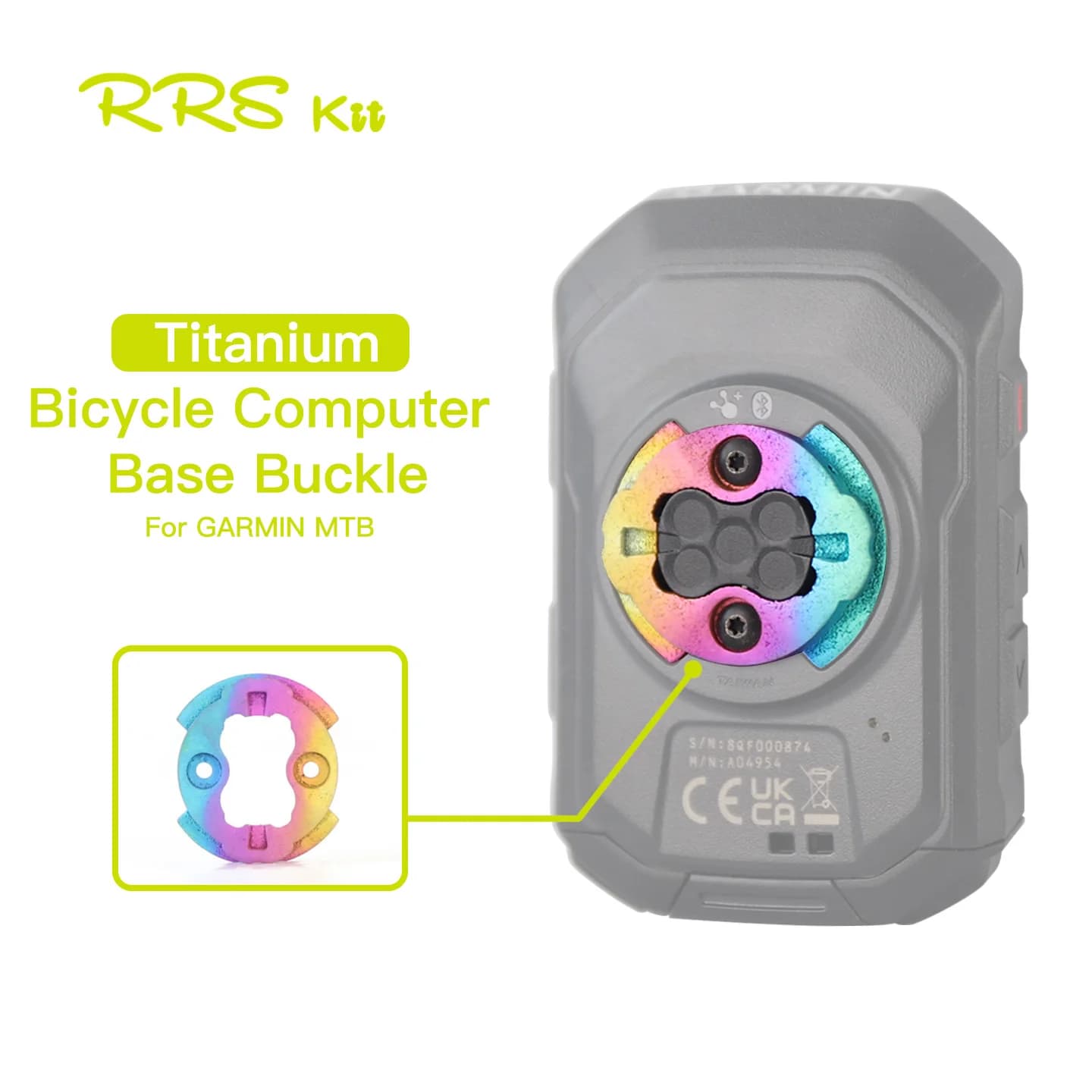 RRSKIT Parti di riparazione della copertura posteriore del computer da bicicletta per parti di riparazione della base GPS per bici Garmin MTB in nylon in lega di alluminio in lega di titanio