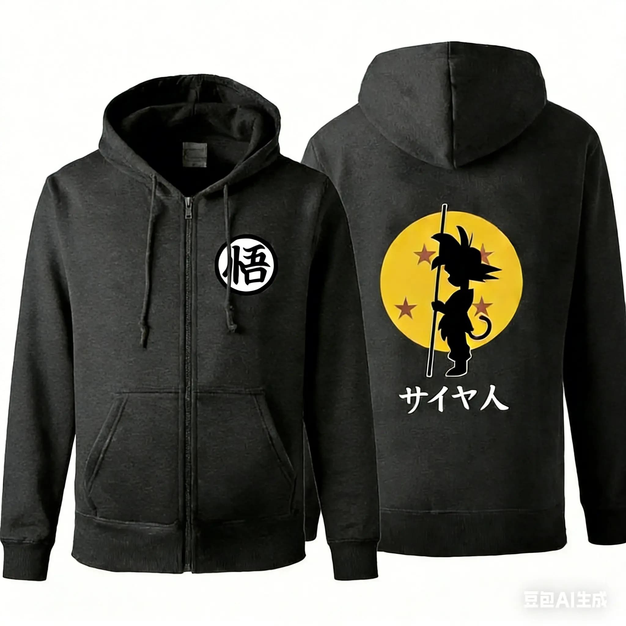 Felpa con Cappuccio Dragon Ball Goku Anime per Uomo e Donna, Streetwear Saiyan con Zip, Felpa Casual con Stampa Grafica, Trendy 2026 Y2k