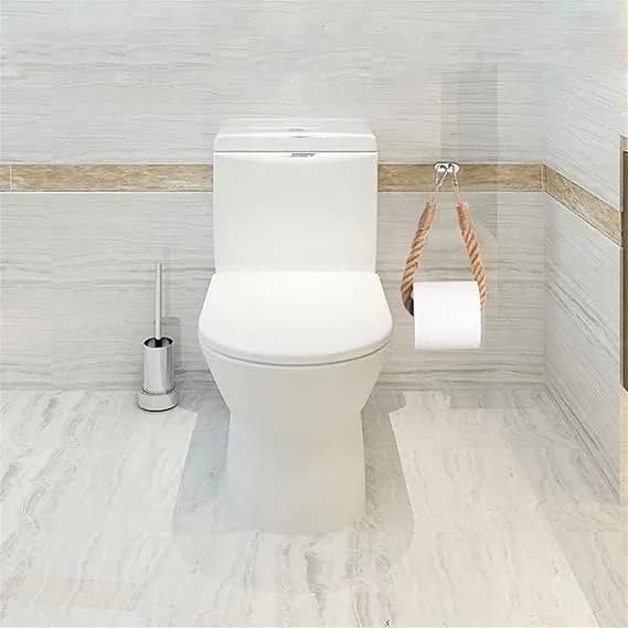 Natural Fiber Handwoven Jute Rack, Solid Wood Frame No-Drill Installation, Multi-Purpose Toilet Paper Holder & Towel Holder