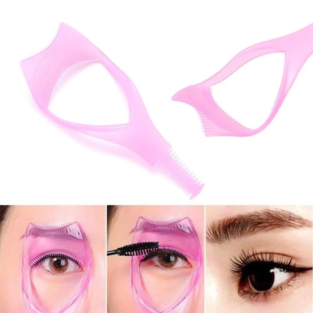 Eyeliner aid Eyeliner comb pattern 3 in 1 Protect eye guide Makeup brush applicator tool for mascara shield cosmetic crystal