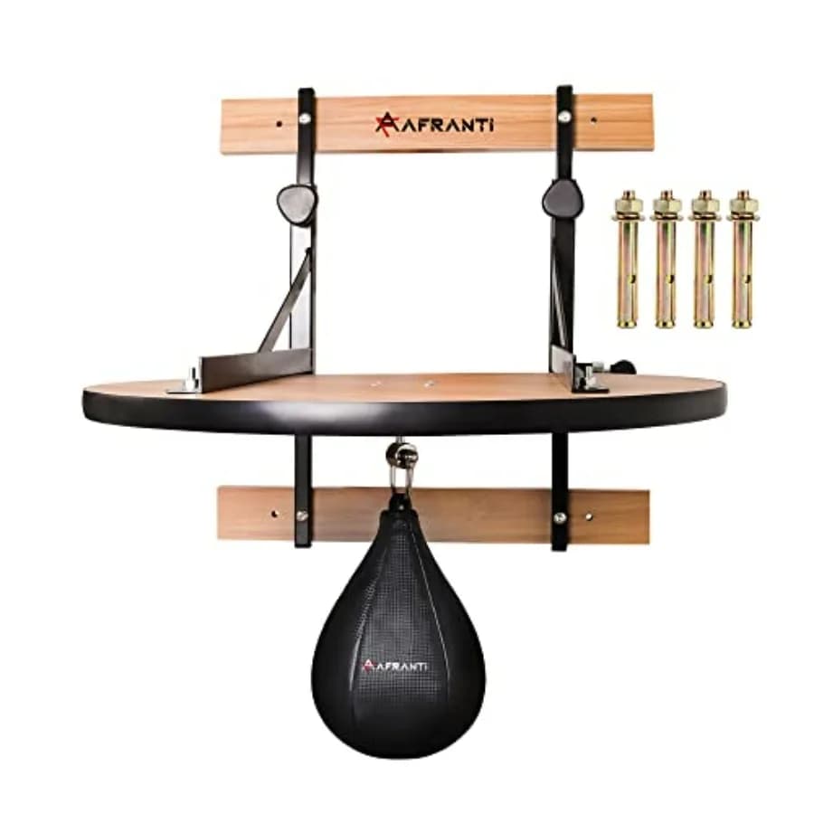 Kit Piattaforma Regolabile per Sacco da Boxe Heavy Duty 24 con Sacco da Pugilato 10x7, Altezza Regolabile, Montaggio a Parete, per Fitness Professionale