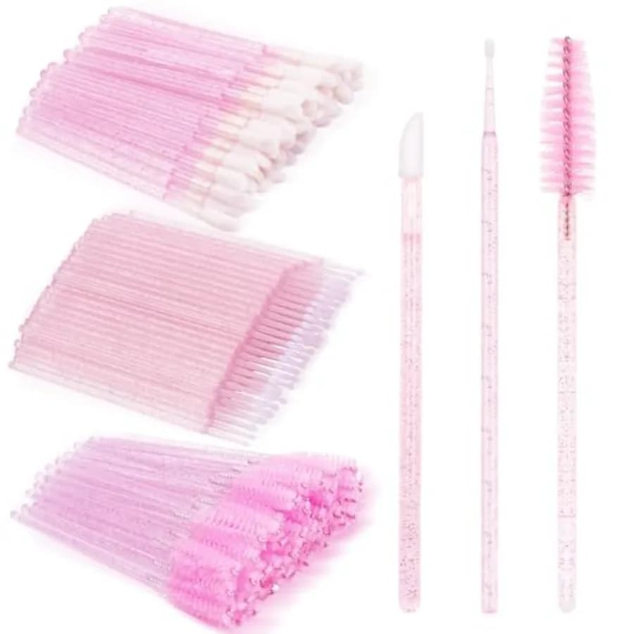 Lash extension kit for professional use: 200pcs disposable micro swab brushes, spoolies, mascara wands, lip eyebrow brushes in