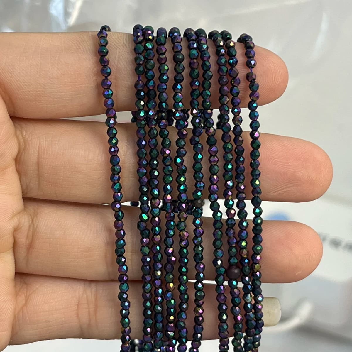 Perline di isolamento sfaccettate a 10 fili Piccole perline di spinello rivestito blu per la creazione di gioielli Accessorio per orecchini, braccialetti, collane fai da te