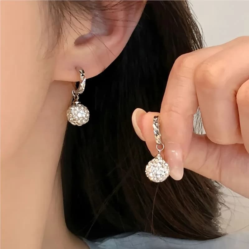 VENTFILLE 925 Sterling Silver Geometry Bead Earrings for Women Ear Wire Fresh Gorgeous Elegant Fashion Jewelry Gift Dropshipping