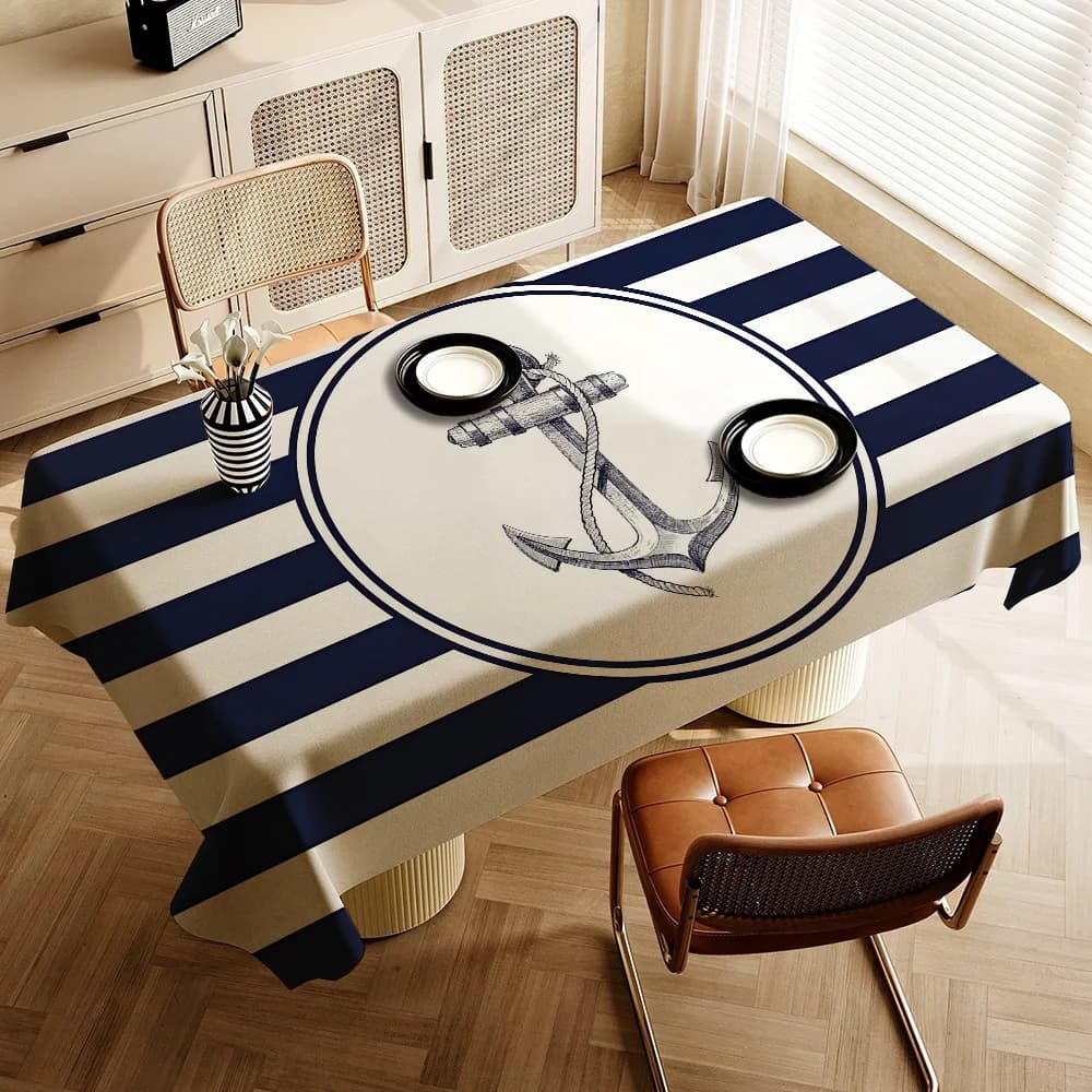 Tovaglie in poliestere a tema barca con ancoraggio Disegni carini per la decorazione di tovaglie per la casa, cucine, sala da pranzo, cortili