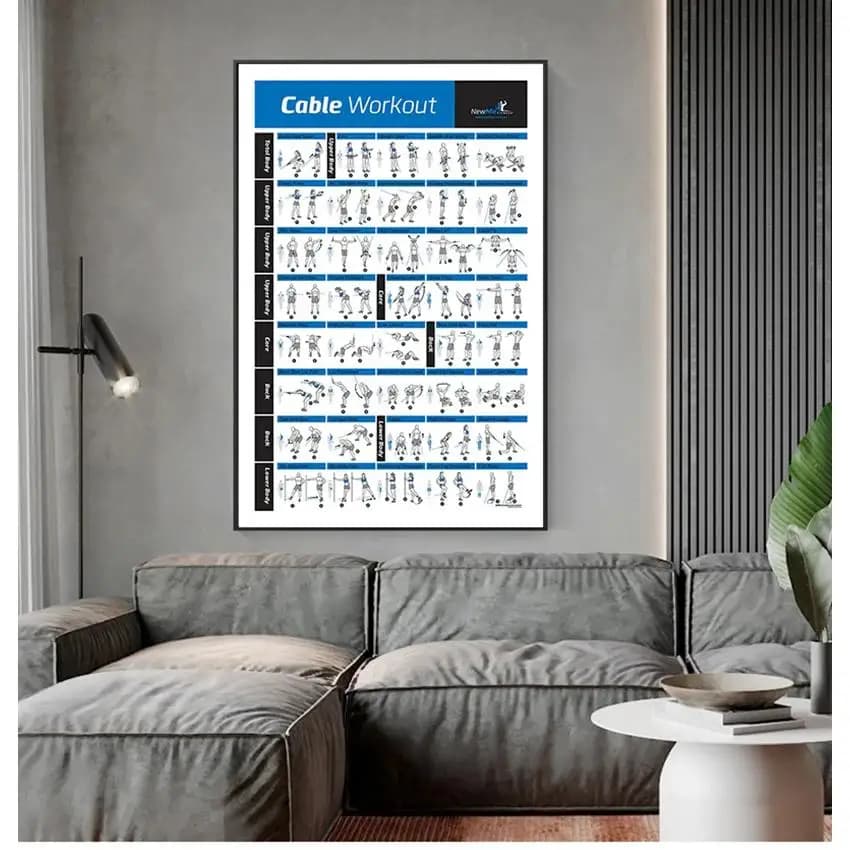 Poster Murale Artistico per Allenamento, Decorazione Casa, Bodybuilding, Palestra, Sport, Fitness, Poster con Manubri, Kettlebell, Esercizi