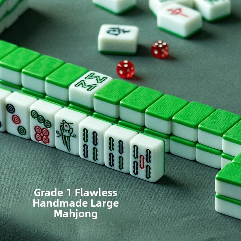 Tessere Mahjong Fatte a Mano per Uso Domestico, Premium, Grandi e Medie, 44 Numeri, Rosso Guangdong, Alto Valore Estetico