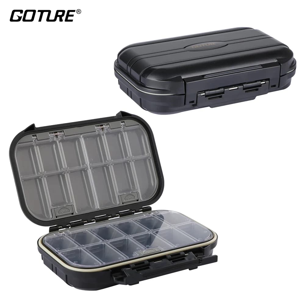 Fishing Equipment Boxes Fishing Accessories Gotures 24 compartments fishing box with double layer waterproof ABS strong call