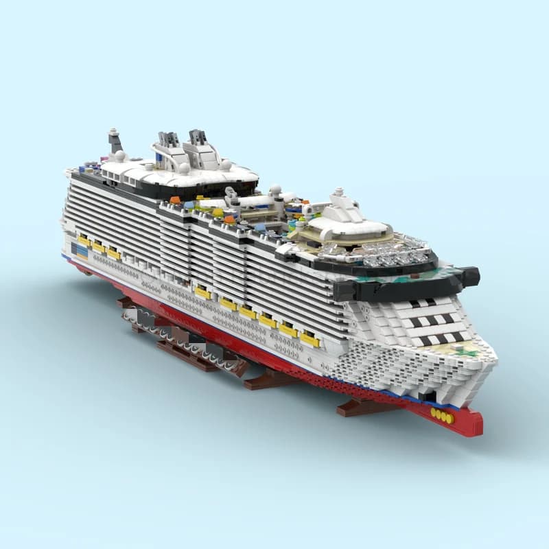 High difficulty MOC Ocean Oasis Giant Cruise Technology Building Blocks Creative Assembly Toy Models Children's Gift Ship