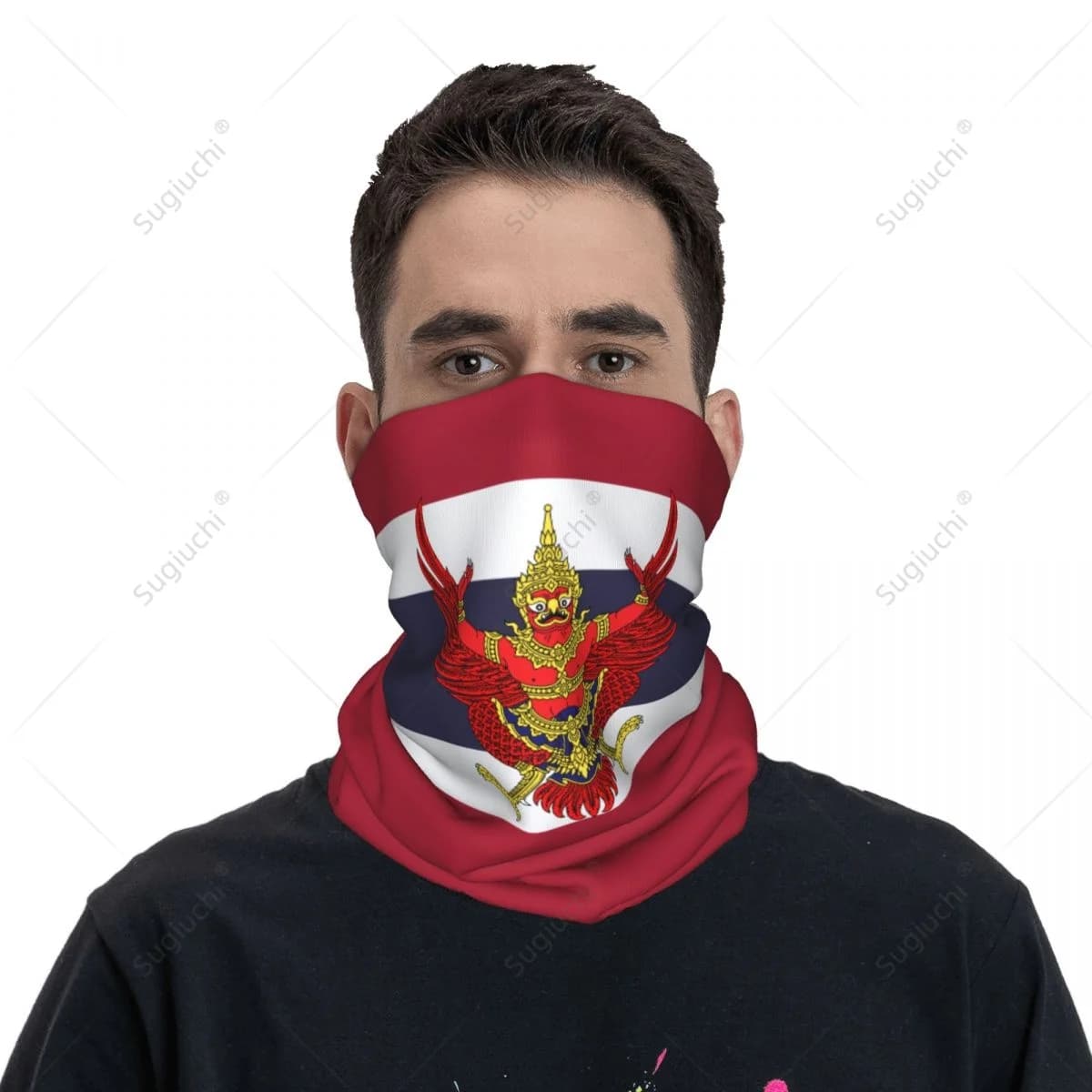 Fazzoletto da collo tailandese unisex con bandiera tailandese, sciarpa, collo, maschera, sciarpe, scaldacollo, bandana senza cuciture, copricapo, ciclismo, escursionismo