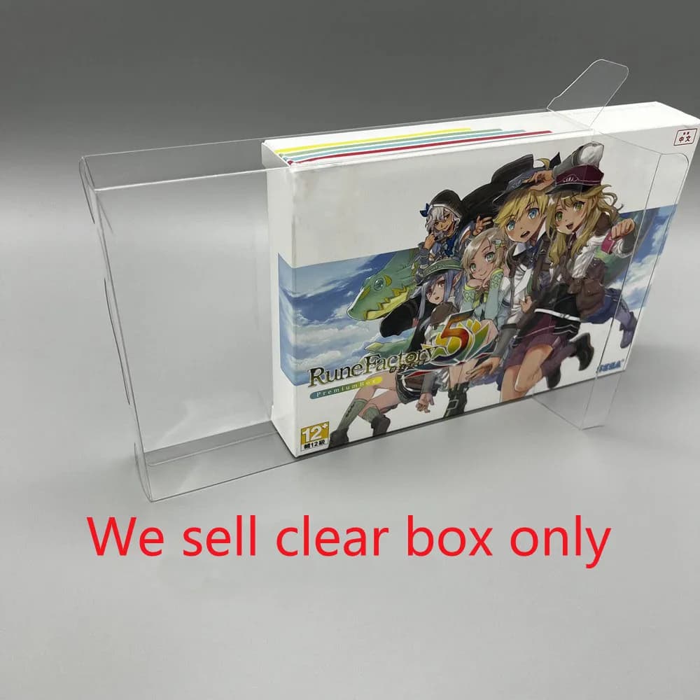 Custodia trasparente trasparente per Switch NS Rune Factory 5 gioco Custodia trasparente per scatola in PET