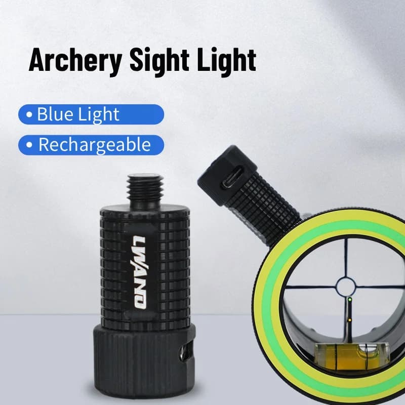Rechargeable Archery Sight Light 3 Gear Adjustable Bow Aiming Target Shooting Accessories