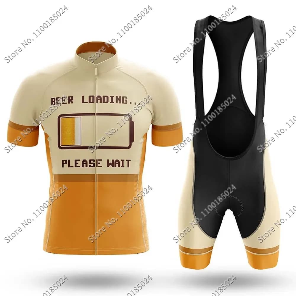 Men's Cycling Knife with Beer Loading 2025 Set Summer Cycling Clothing Road Bike Knits Shorts with Bike Braces MTB Ropa Maillot