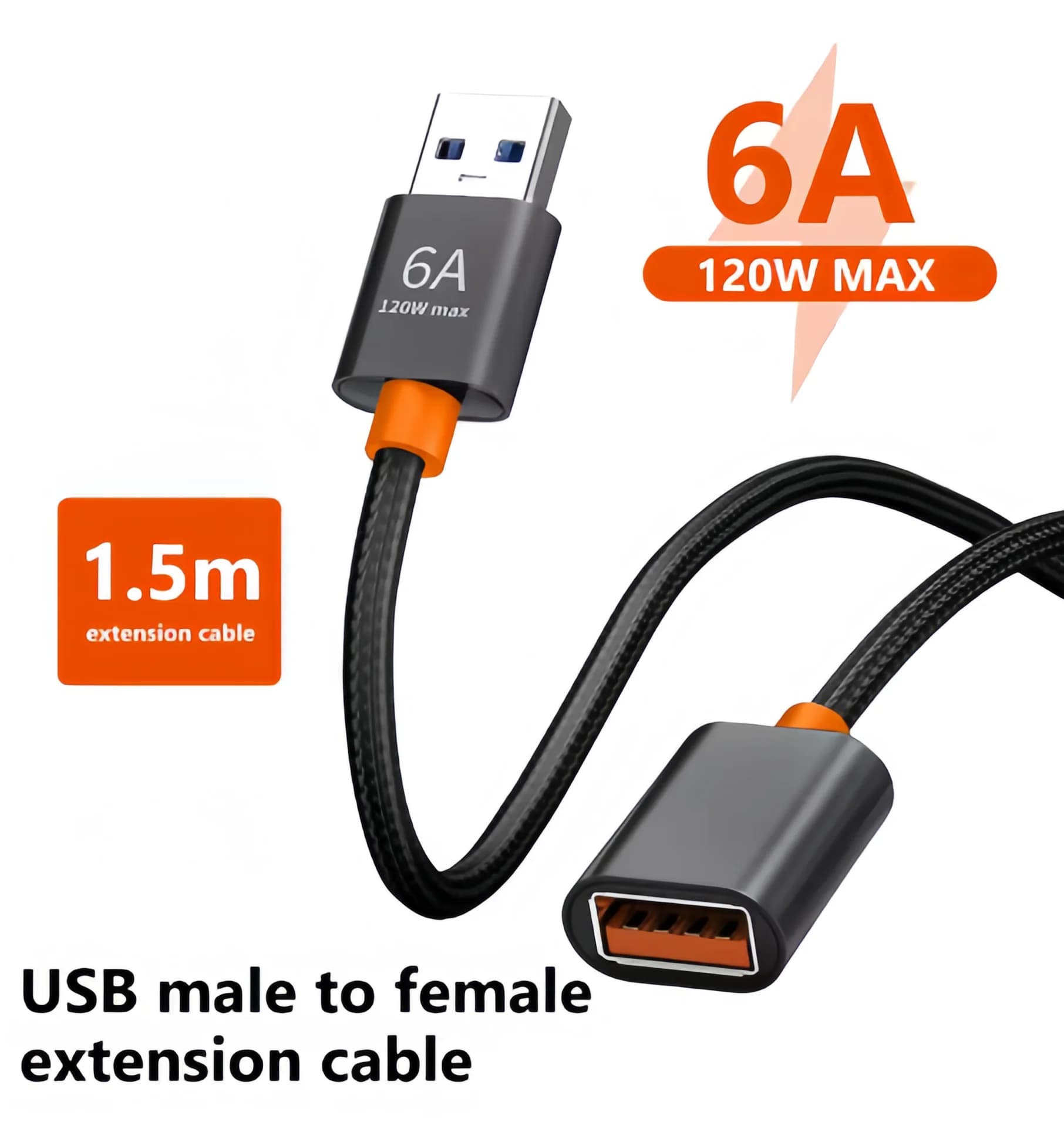 Cavo di prolunga USB 6A per PC portatile intelligente TV Xbox One Cavo USB SSD Cavo dati di prolunga Cavo di trasferimento rapido USB