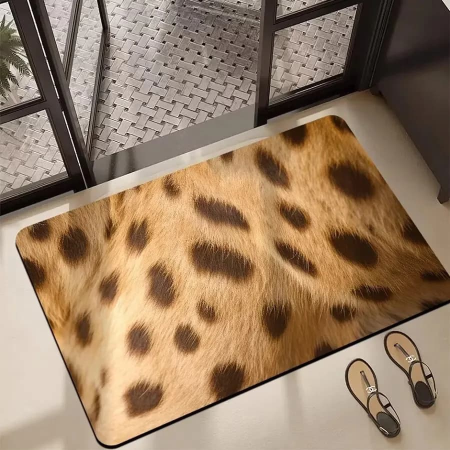 Super Absorbent Carpet with Print Series Wild Animal Leather, Decorative Carpet for Interior Home, Welcome Zerbino