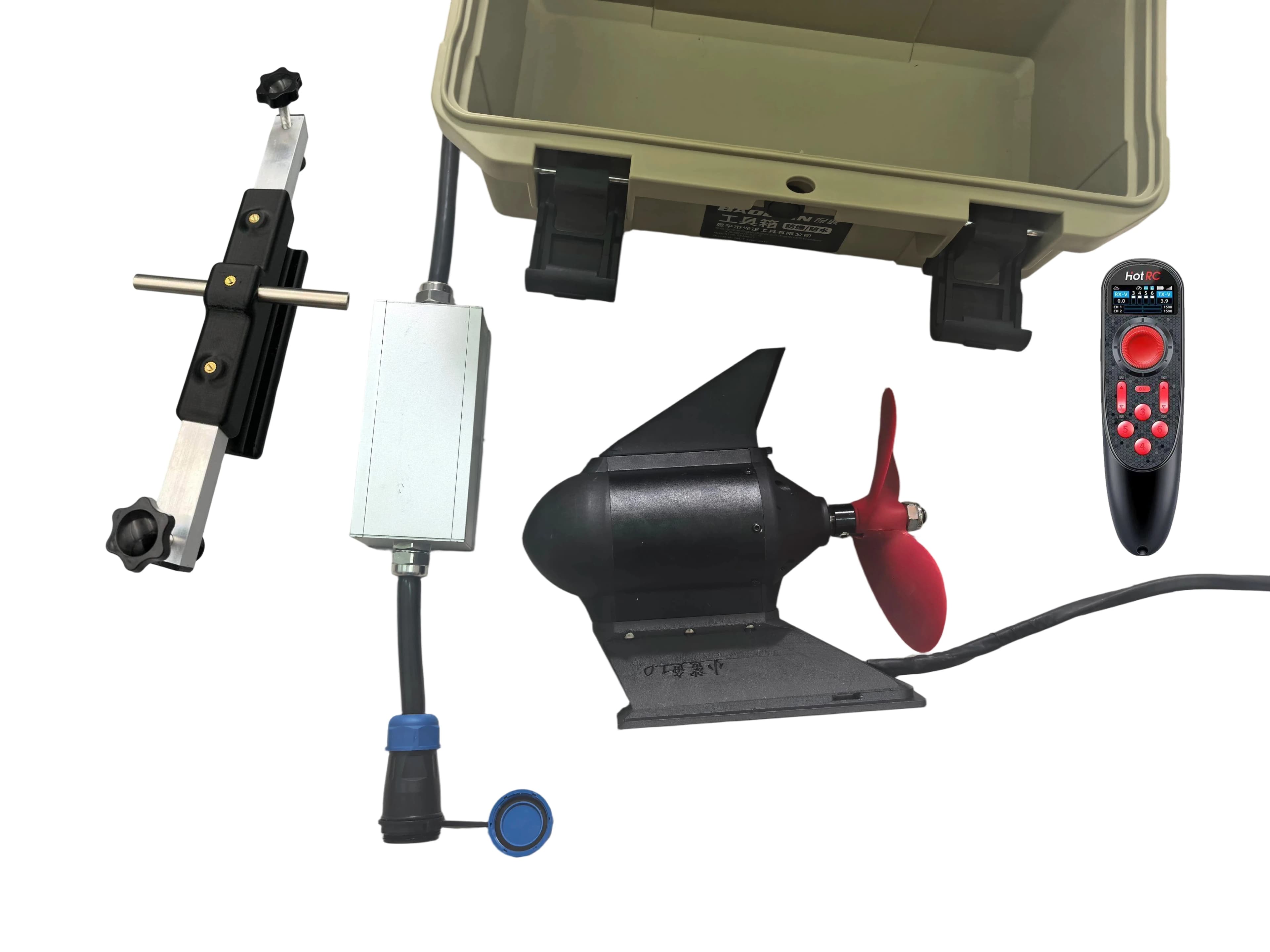 Motore 24-48V 63100 con kit di fissaggio per kayak, propulsore per canoa, gommone, kayak, paddle board, SUP, sistema di propulsione fuoribordo